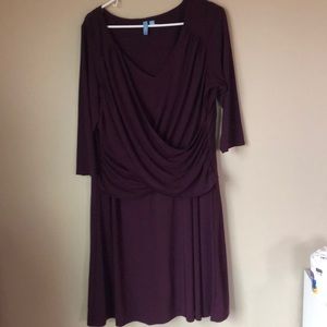 B-Slim Knit faux-wrap dress